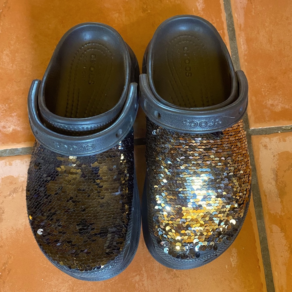Crocs sequin bae platform clog
